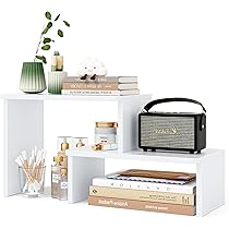 スタイリッシュで実用的！自由に伸縮するデスク上置き棚と本立て Amazon.co.jp: JFSTA 調節可能 保管 デスク上置き棚 伸縮型